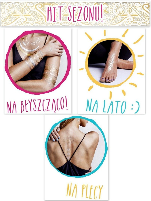 CELEBRITY TATTOOS Tatuaże METALICZNE zestaw HIT LATA od Tm Toys