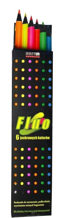 Kredki ołówkowe 6-kol. Fluo, Noster