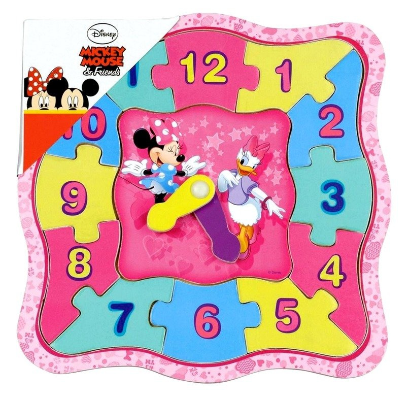 Minnie i Przyjaciele ZEGAR drewniany edukacyjny układanka