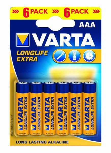 BATERIE alkaliczne LONGLIFE paluszki AAA LR03 6 szt. VARTA