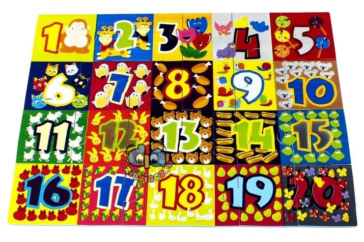 PUZZLE PIANKOWE 24 EL. CYFRY w pudełku