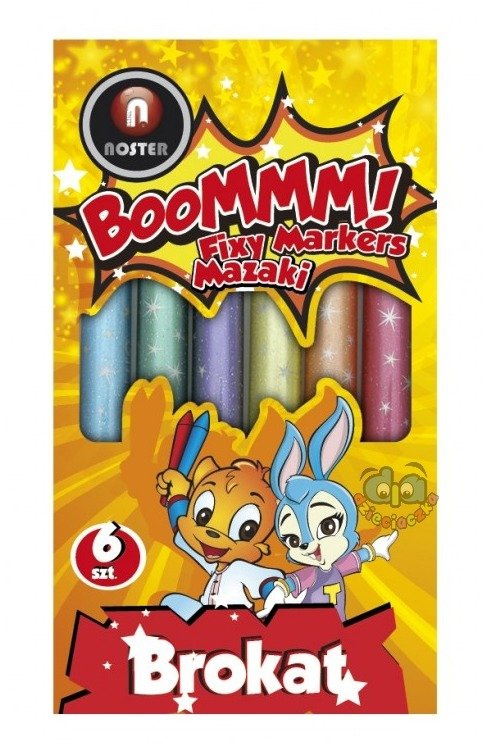 Flamastry brokatowe kpl. 6-kol BooMMM, Noster