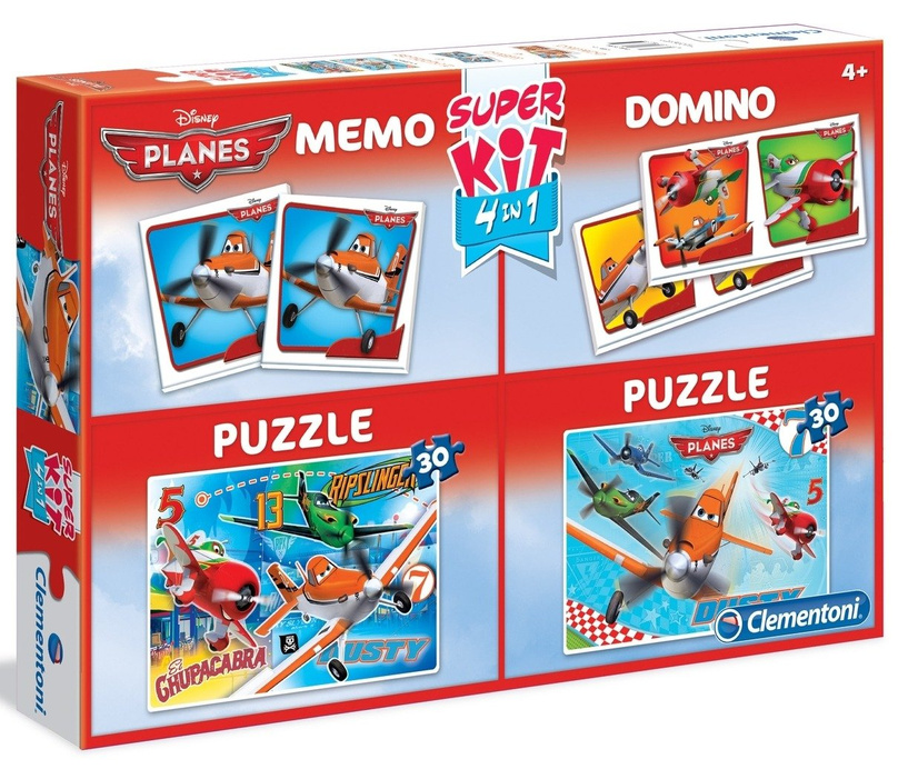 CLEMENTONI SUPER KIT PLANES 08204 memo domino +2x puzzle