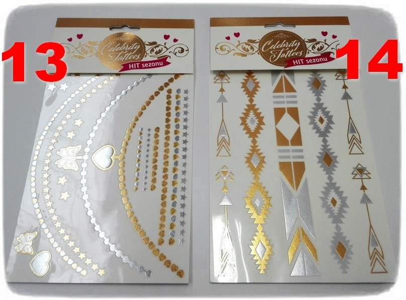 CELEBRITY TATTOOS Tatuaże METALICZNE zestaw HIT LATA od Tm Toys
