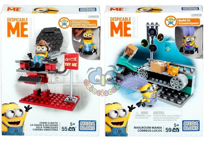 Minionki  zestaw PACZKOMANIA lub WSTRZĄSOFOTEL  Mega Bloks DMV29