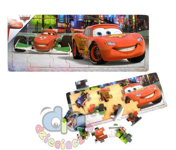 DISNEY UKŁADANKA DREWNIANA PUZZLE CARS AUTA 21 EL.