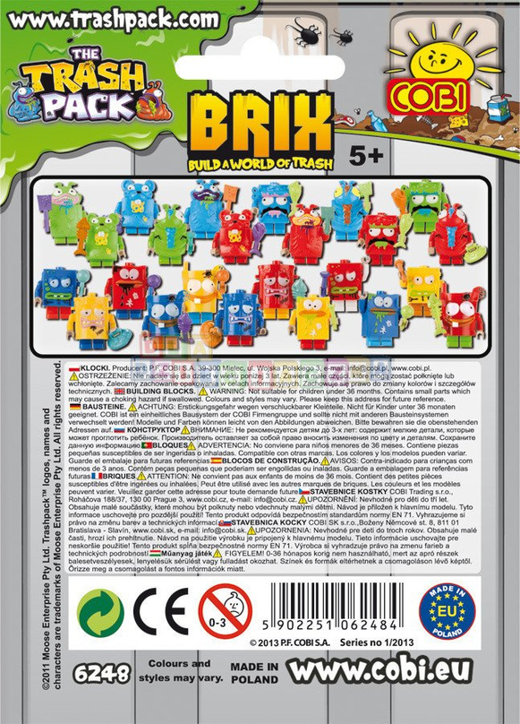 TRASH PACK 6248 FIGURKA ŚMIECIAKA W SASZETCE klocki COBI