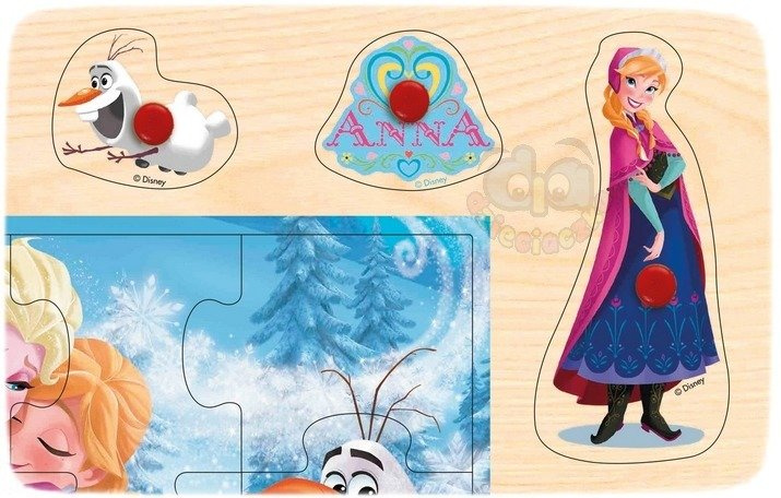 Układanka drewniana z pinezkami - Frozen KRAINA LODU